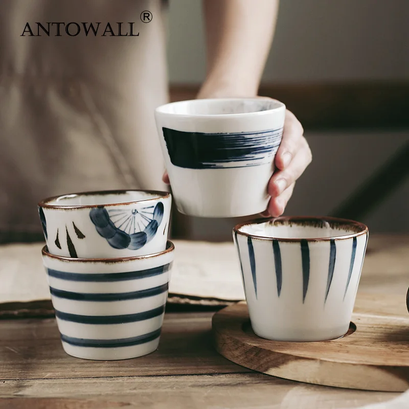 ANTOWALL Japanese Underglazed Teacups Commercial Japanese Cuisine Restaurant Cups Fresh Cups  Hand-painted 200ml Cups