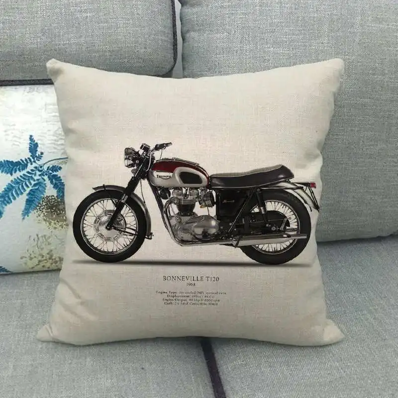 Fodera per cuscino decorativo per sedia stile industriale moto stampato federa decorazioni per la casa divano soggiorno fodera per cuscino