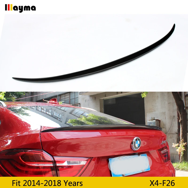 

M style Carbon Fiber rear trunk spoiler For BMW X4 xDrive 20i 28i 35i M40i 2014 - 2018 year F26 M Performance Car spoiler Wing