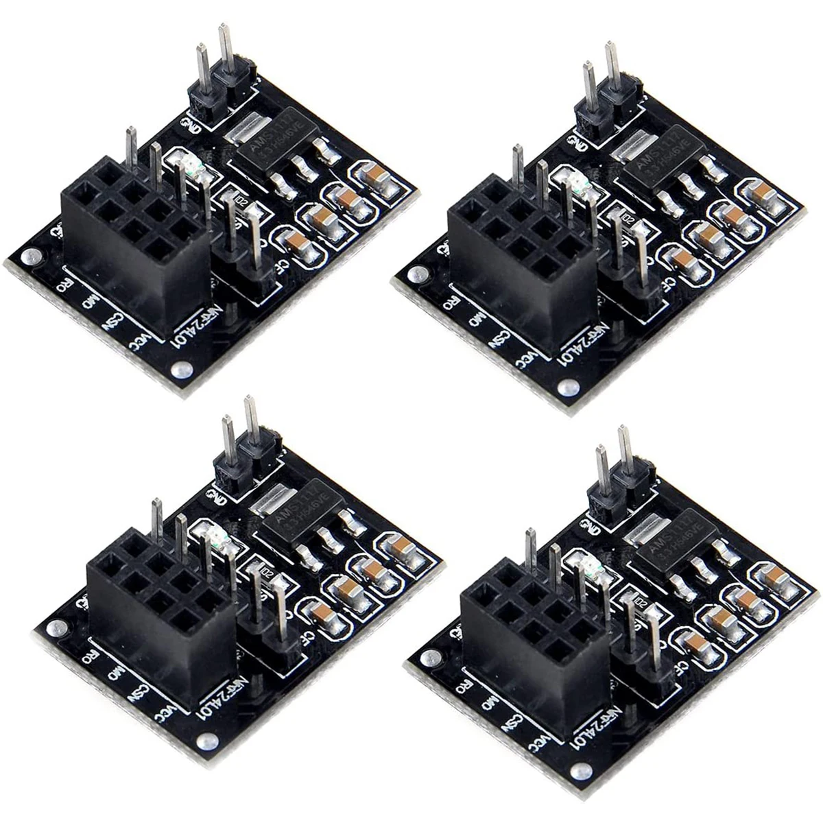 4pcs NRF24L01+ Breakout Adapter with On-board 3.3V Regulator for NRF24L01+ Wireless Module