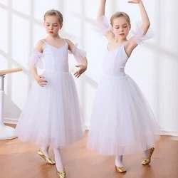 Children's Ballet Tutu Skirt Ballet Costume White Sling Jumpsuit Fluffy Tutu Skirt Cygnet