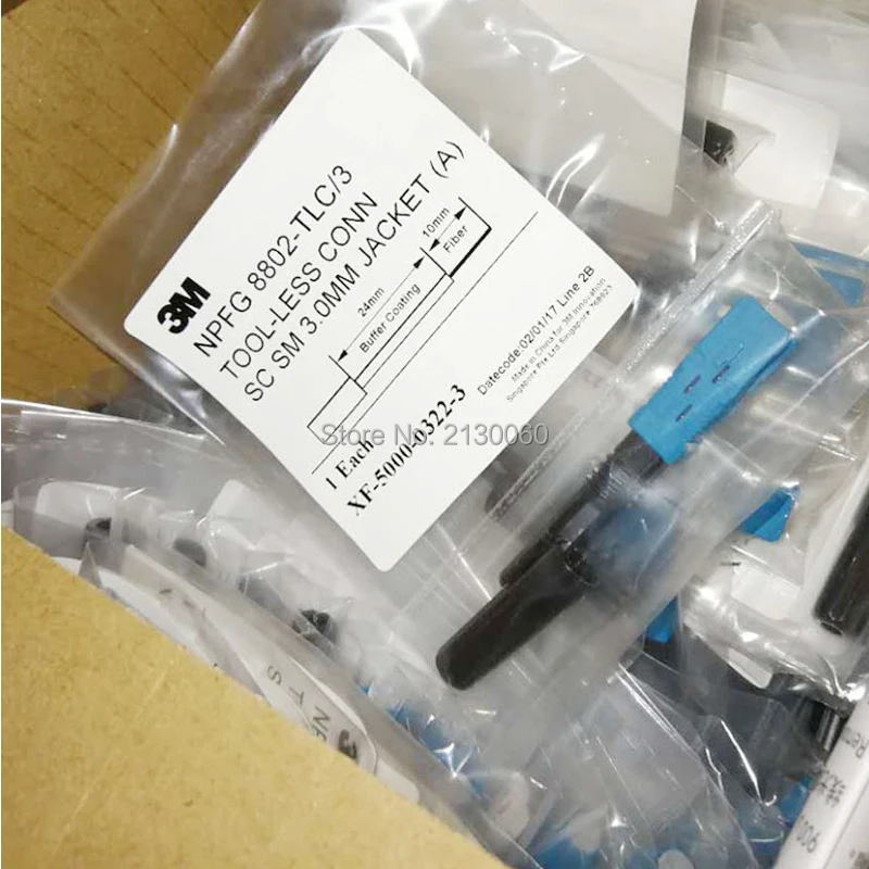 Fiber Optic Fast Connector, Fiber Optic Cold Connector, Customized, SC, UPC, FTTH, NPFG, 8802-TLC, 3M, 100Pcs