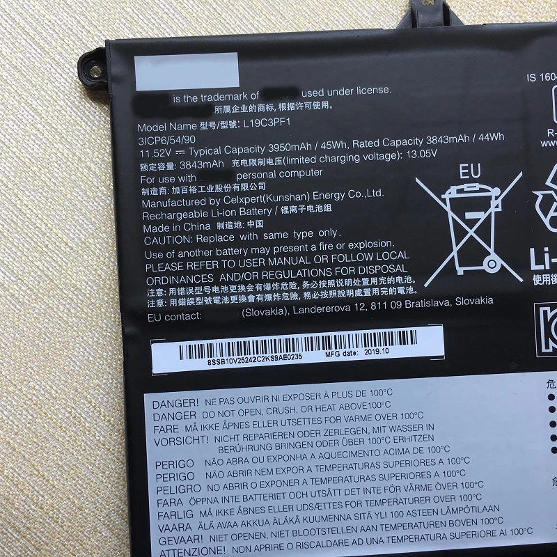 Imagem -03 - Supstone L19c3pf9 L19c3pf1 L19l3pf8 Bateria para Lenovo Thinkbook 14-iml 14-iil 15-iil Iml L19m3pf1 L19m3pf2 L19m3pf0 Sb10v25242