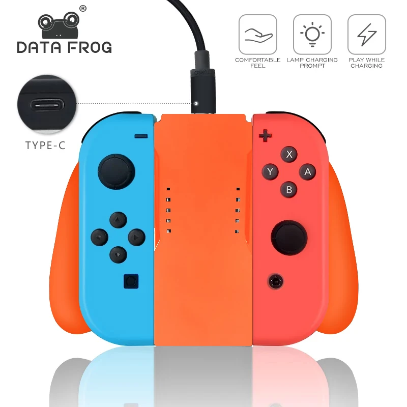 

Data Frog Dual Gamepad Charger For Nintendo Switch Joy-Con Type-C Interface Charging Grip Bracket For Switch Accessories