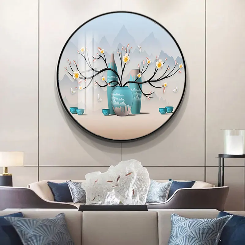 TT New Chinese Style Entrance Painting round Corridor Entrance Aisle Dining Room Wall Mural