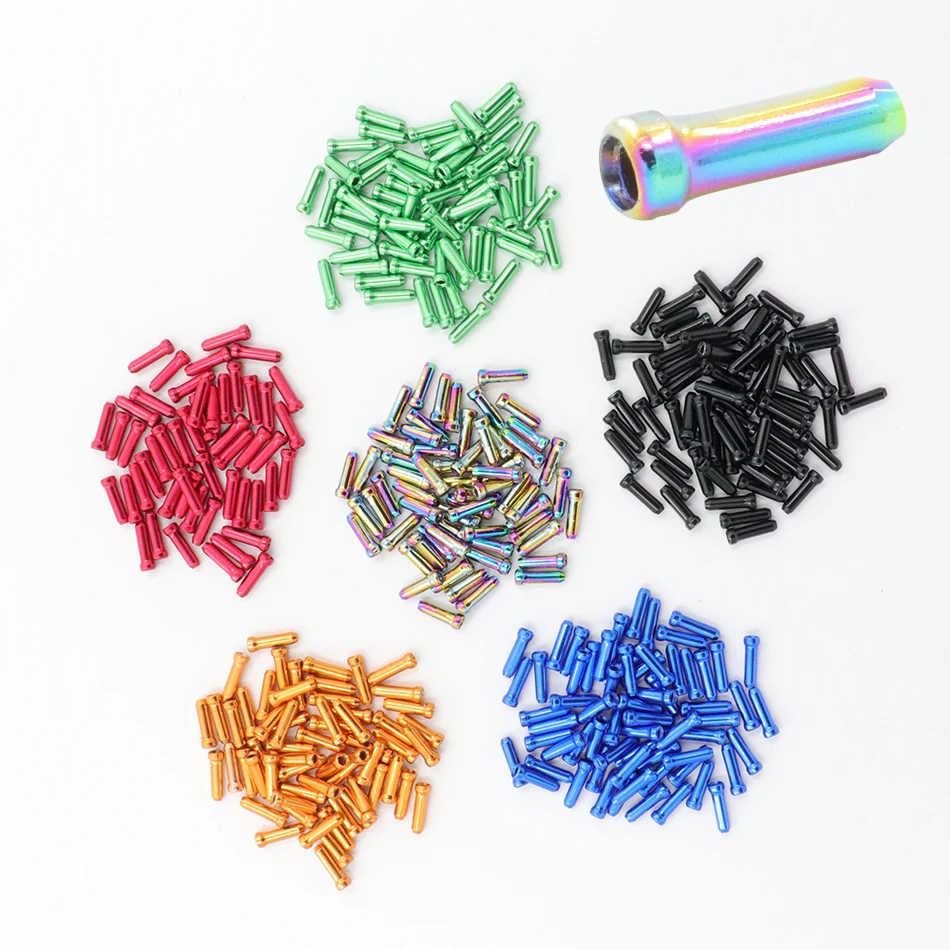 30PCS 6-color Bicycle Cable End Caps Bike Wire End Caps Brake Derailleur Shifter Cable Tips Crimps MTB Bike Bicycle Accessories