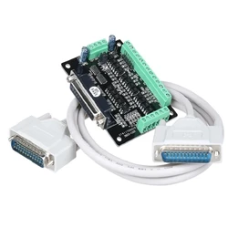 CNC 6 Axis DB25 Breakout Board Interface Adapter MACH3 KCAM4 EMC2 + DB25 Cable