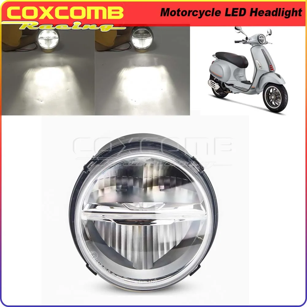 

ABS Plastic Motorcycle LED Headlight Bulb Head Light For Primavera 150 3V ie 2017 2018 2019 IGET Anniversario
