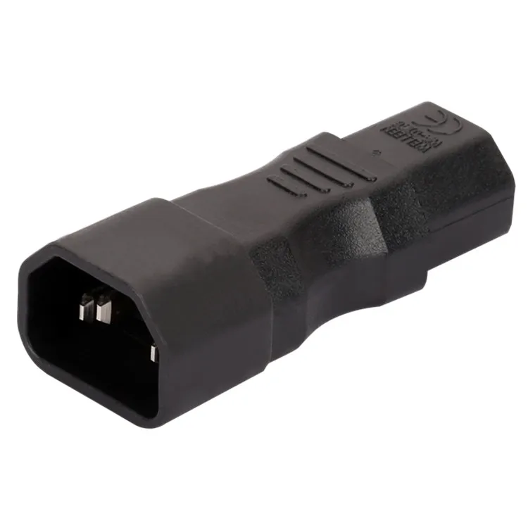 Adaptador iec 320 c14 a c13, adaptador ac de ângulo reto e esquerdo com 3 polos iec 320, 3 pinos, macho para fêmea, extensão de 90 graus, conversor ac