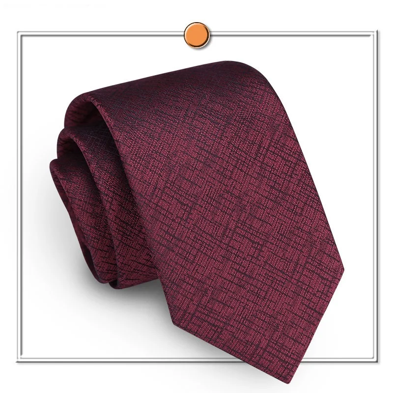 

High Quality 2022 New Designers Brands Fashion Business 7cm Slim Ties for Men Necktie Wine Red Plaid Work Wedding with Gift Box