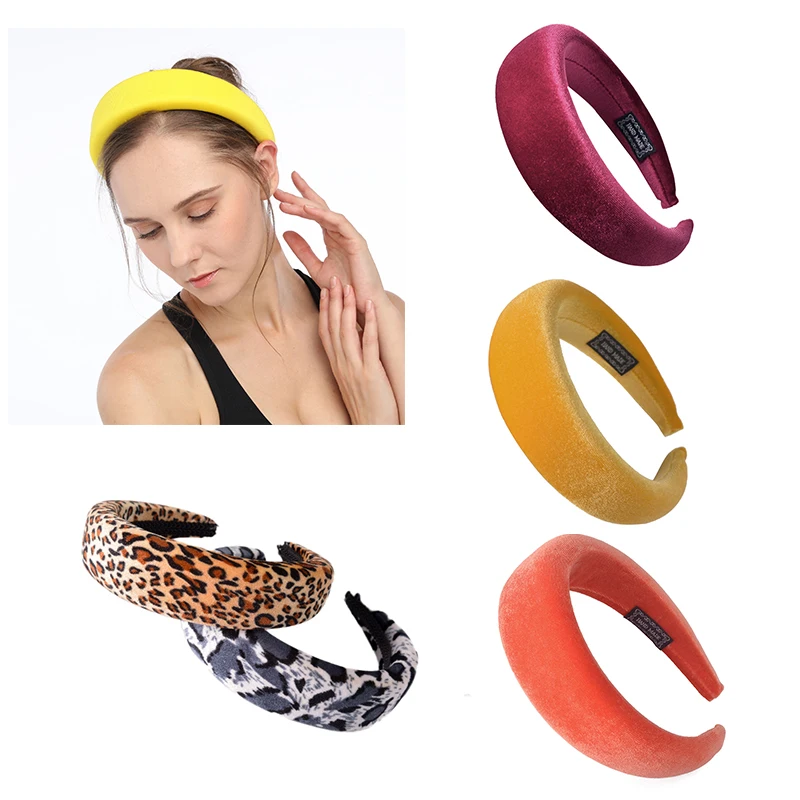 Iridescent Leopard Print Airbag Hairbands for Women Girls Hair Accessories Sponge Hair Band HairBand Sports  Makeup Head Bands