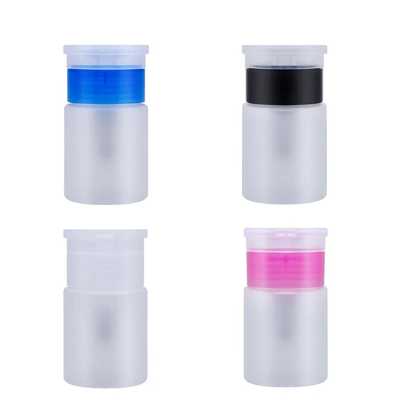 Portable Empty Clear Pump Dispenser Bottle Plastic Nail Polish Remover Cleaner Container 75ml