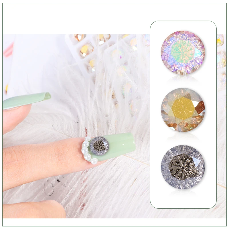 Pipatian Rivoli Rhinestone Nails Sticker K9 Glass Crystal Flat Back Glue Gems Crafts Gemstone for Nail Art Shiny Strass Trim