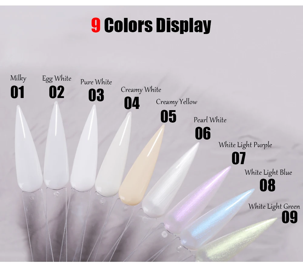 Vendeeni 9 Farben Moonlight White Serie Gel-Nagellack Semi-Permanent UV LED Soak-Off Gel-Lack Glänzender Nagelkunst-Gel-Lack – Detail 5