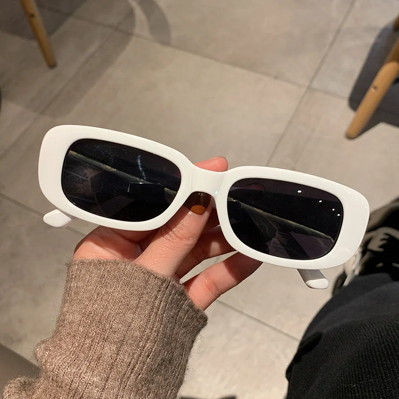 Klassische Weiße Rechteckige frauen Sonnenbrille Neue Mode Kleine Retro Marke Designer Quadrat Sonnenbrille Weibliche Dame Brillen – Detail 3