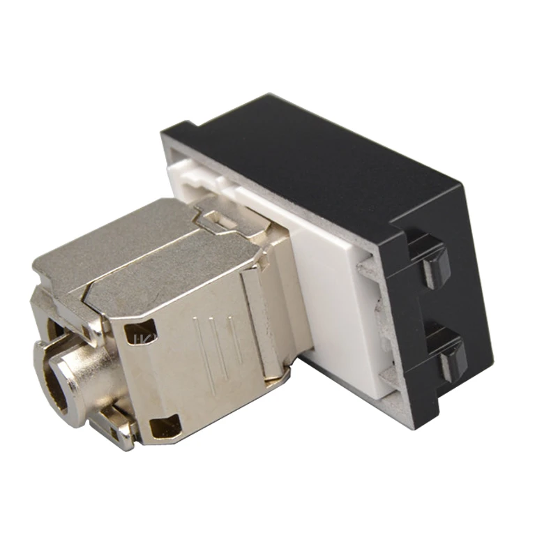 Black Color CAT7 CAT6A RJ45 LAN Module Slot 23x36mm Socket For 10GB Internet Faceplate Plug