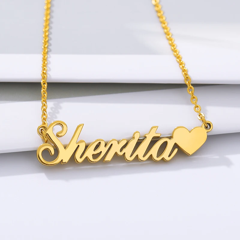 

Custom Name Necklace colour Stainless Steel Personalized Name Love Necklace For Women Men Bijoux Bff Jewelry