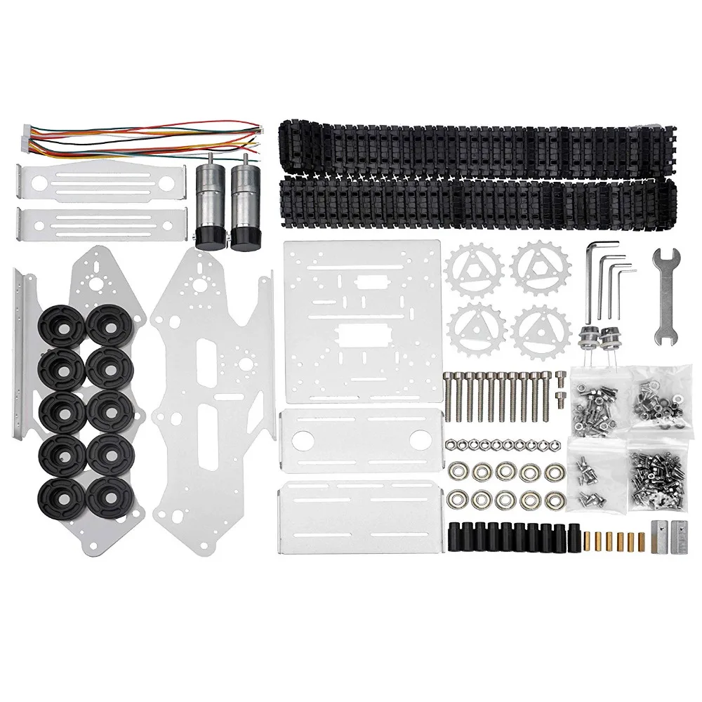 DOIT RC Robot Tank Chassis alloy Tracked Robotic Chassis RC Tank Interface Holes for Robot Project Graduation Design YP100