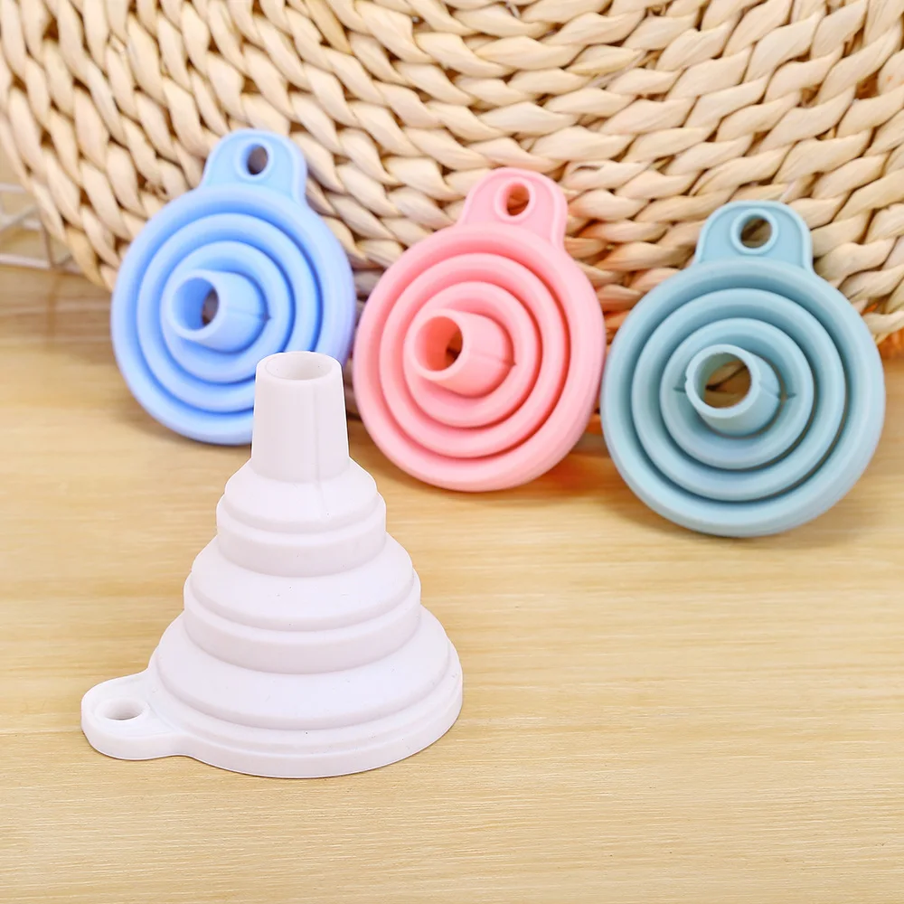 A2486 Folding Mini Telescopic Funnel Household Silicone Oil Spills Kitchen Small