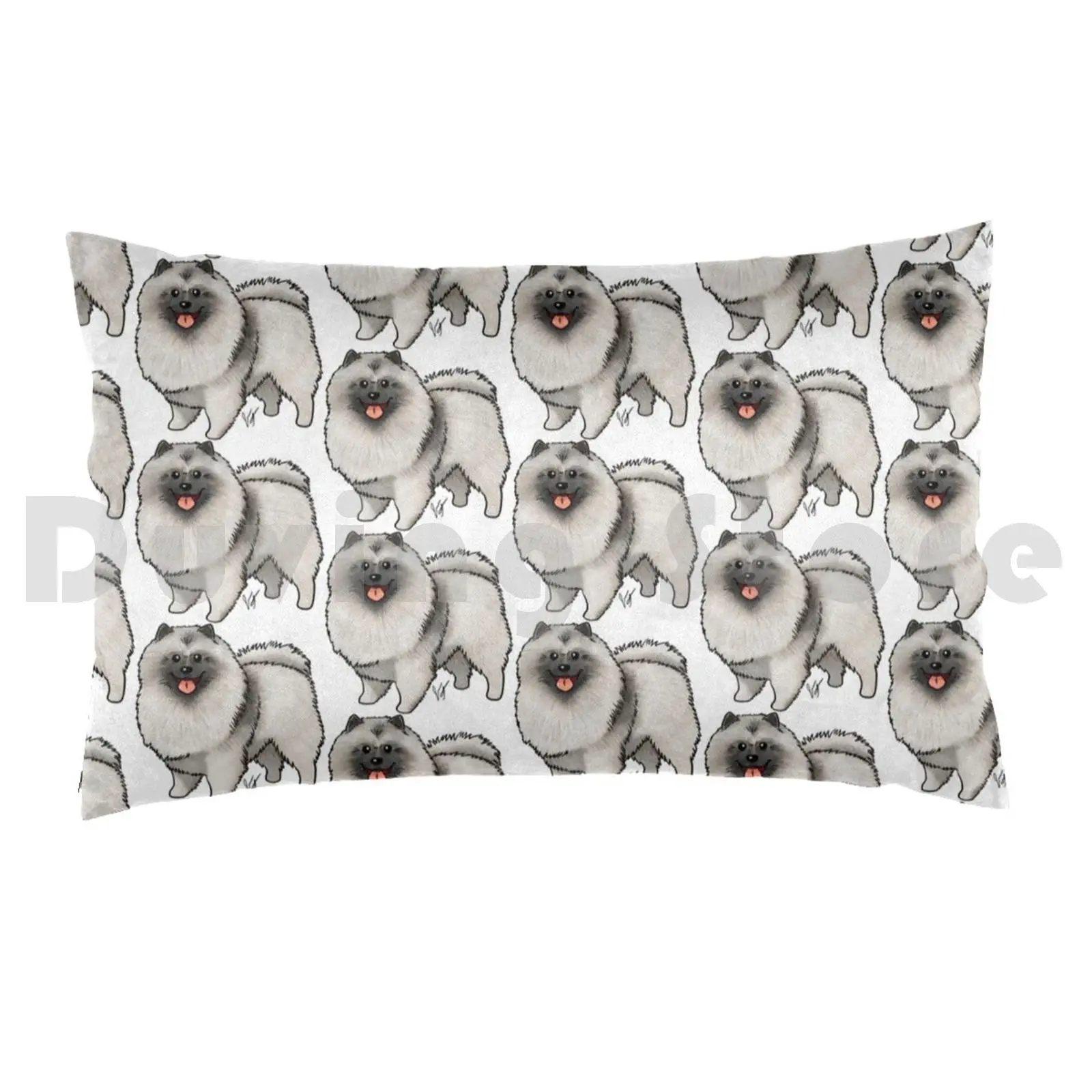 Keeshond Pillow Case Printed 50x75 Keeshond Keeshound Keyshound Keys Hound Pomeranian Smiling Dutchman Spitz