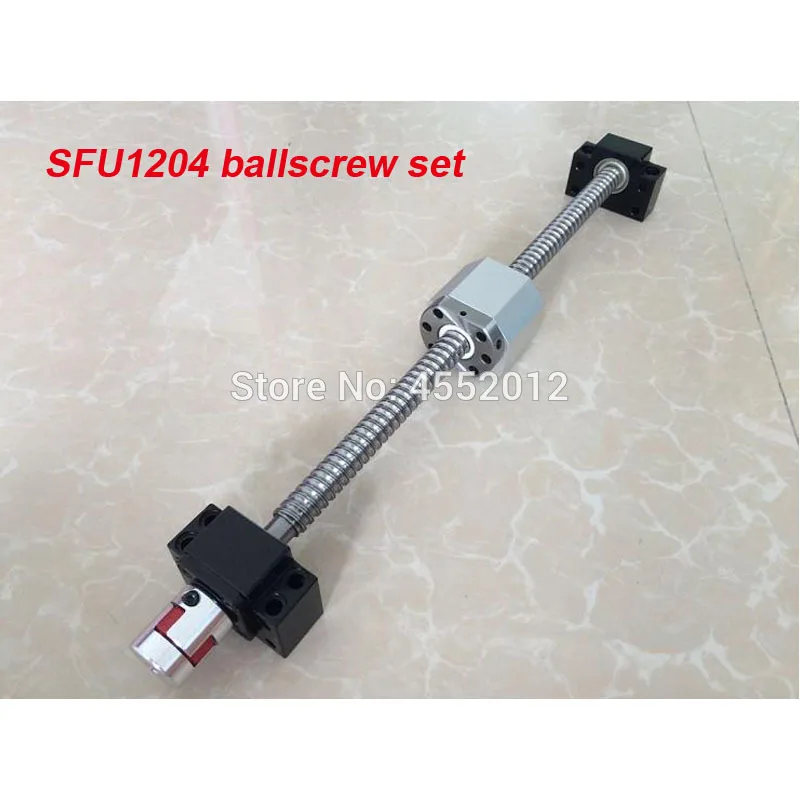 

SFU1204 Ballscrew Set : 12MM Ball screw SFU1204 200 300 400 500 600 mm end Machined + Ball Nut + BK10 BF10 Support for cnc parts