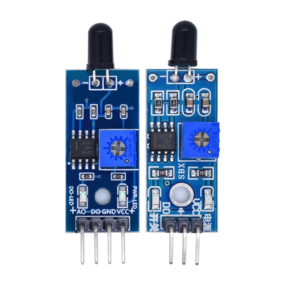 LM393 3/4ピンir炎検知センサモジュール火災検出器赤外線受信モジュールarduinoのdiyキット