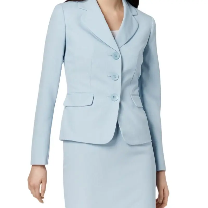 Sexy Elegant Women Suits Vintage Single Breasted Pocket Blazer Keen Length Skirt Casual Daily Slim Fit Office Lady Jacket