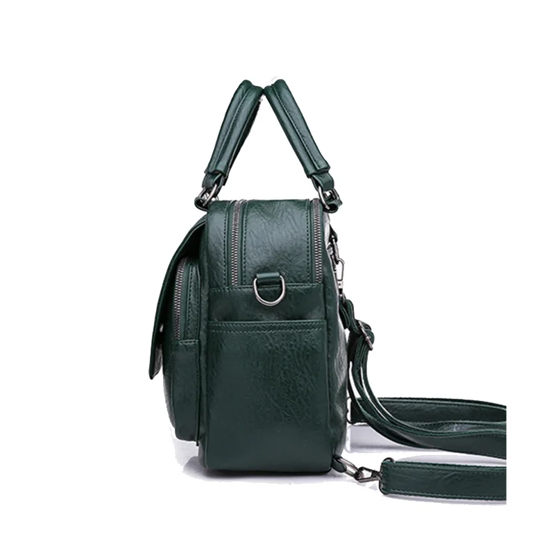 Fashion Small Backpack Women PU Leather Retro Shoulder Bag Multi-pockets Ladies Bagpack Crossbody School Handbags Bolso Mujer