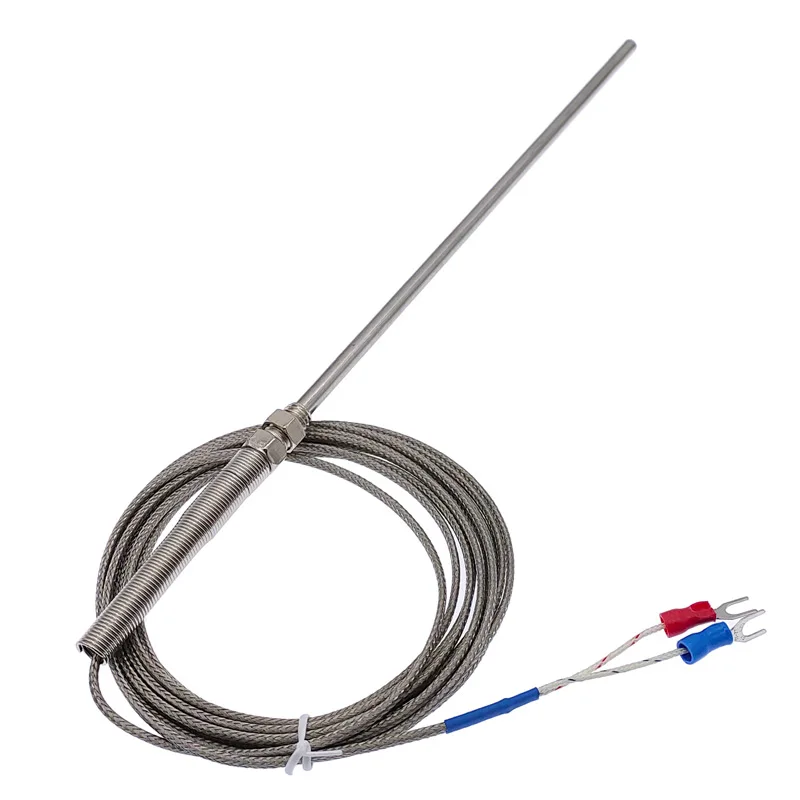 200mm probe type thermocouple sensor K type temperature measuring instrument 1m 2m 3m 4m 5m cable stainless steel thermocouple