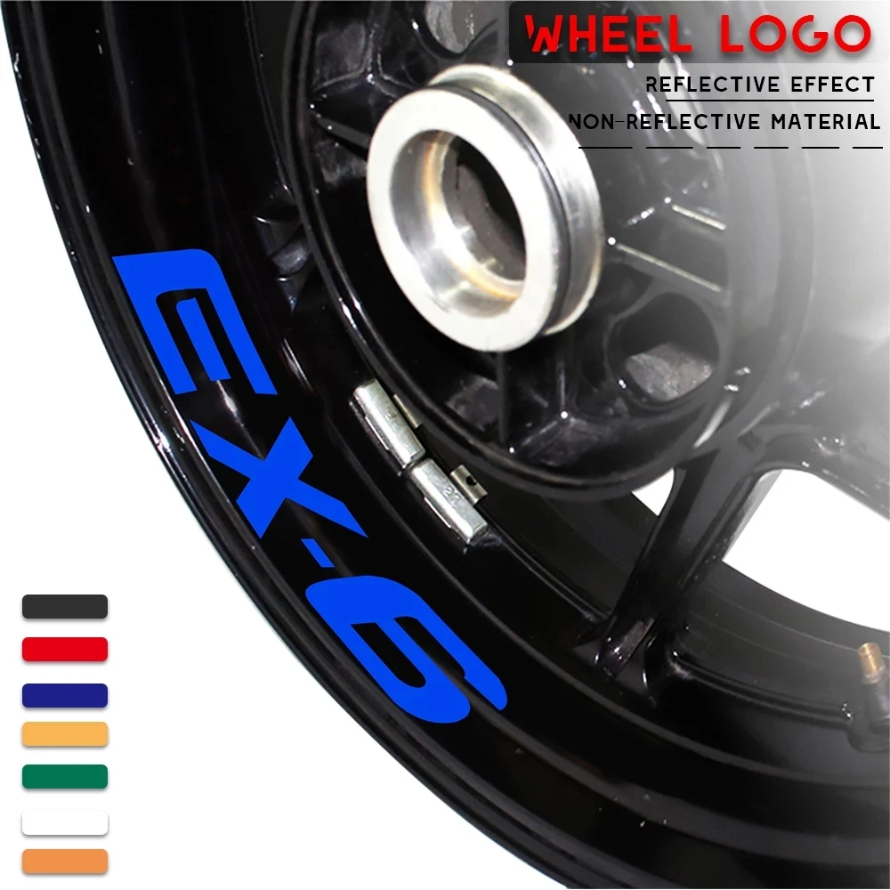 

New Motorcycle Modified Wheel Sticker Waterproof Reflective Wheel Decal Color Wheel Side Strip For KAWASAKI EX-6 EX6 ex 6