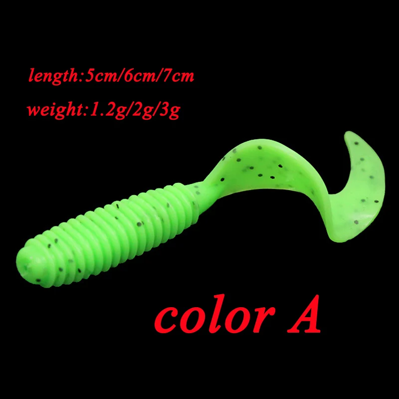 1pcs/lot Fishing Lures Artificial Worm soft bait 5/6/7cm Jig Wobbler Shrimp Flavor Additive Silicone baits Bass Fishing Tackle