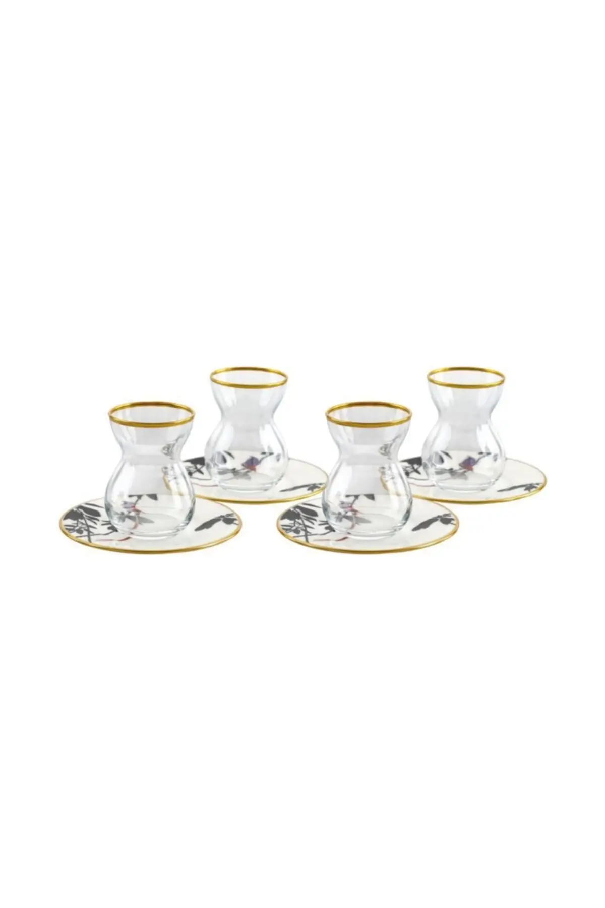 Uras Atlas Gold Tea Cup Pad 12 Piece English Tea Cup Glass Cup