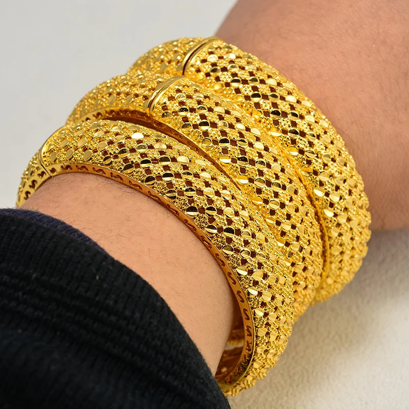 Dubai Wholesale African Bangle Ethiopian Gold Color Bracelets For Women The Style of Middle East Dubai Wedding Gift