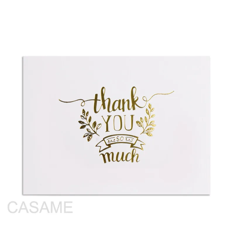 40 Pcs Mini Gold Embossed Thank You Card Love Valentine Happy Birthday Christmas Party Wedding Invitations Letter Greeting Cards