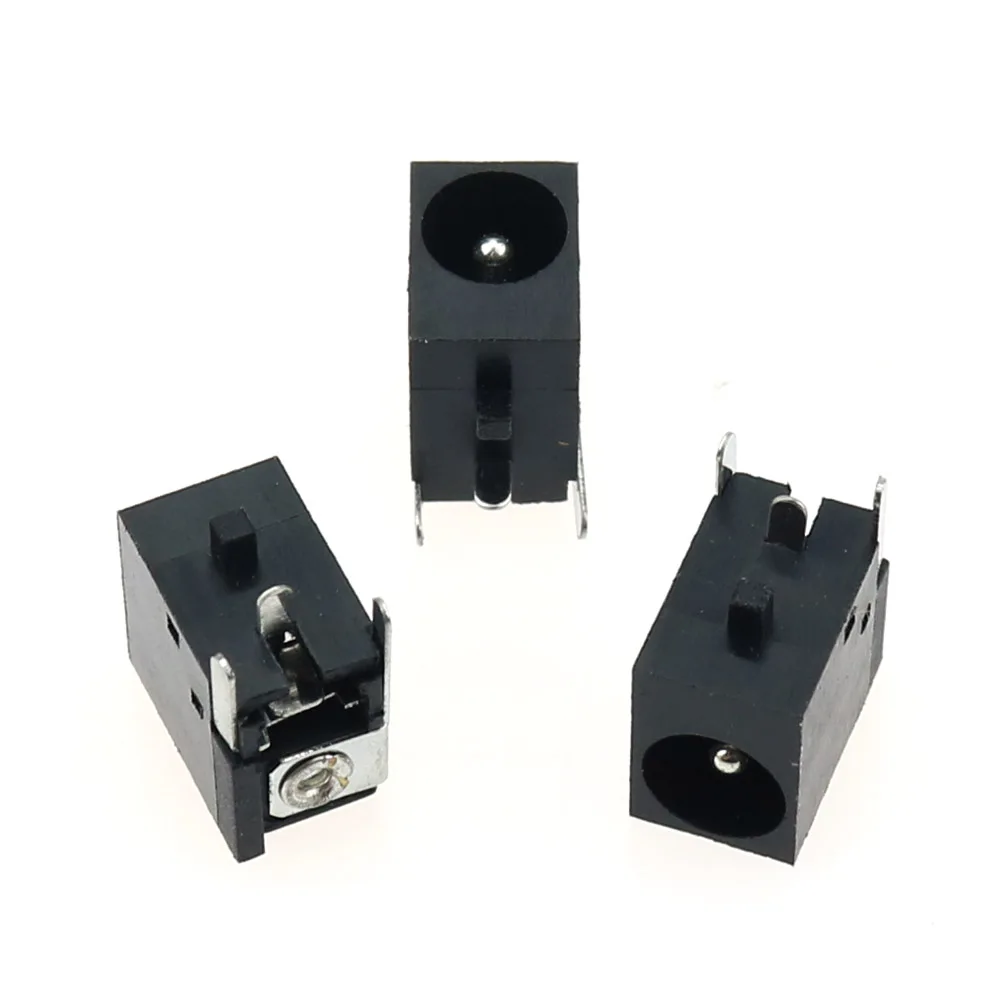 5pcs PCB Mount 5.5 x 1.65 / 2.1 / 2.5 mm Female DC Power Jack Plug Charging Socket Connector Dock Black 5.5*1.65/2.1/2.5MM