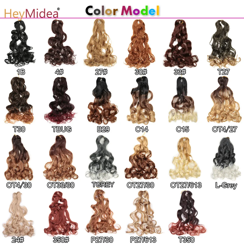 Loose Wave Crochet Hair Extension For Braids Synthetic Curly Hair Pre Stretched Braiding Hair For Black Women Whosale HeyMidea