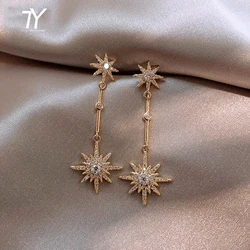 Pendientes largos de estrella de cristal a la moda para mujer con pendientes para regalo de amigos pendientes de moda pendientes exagerados