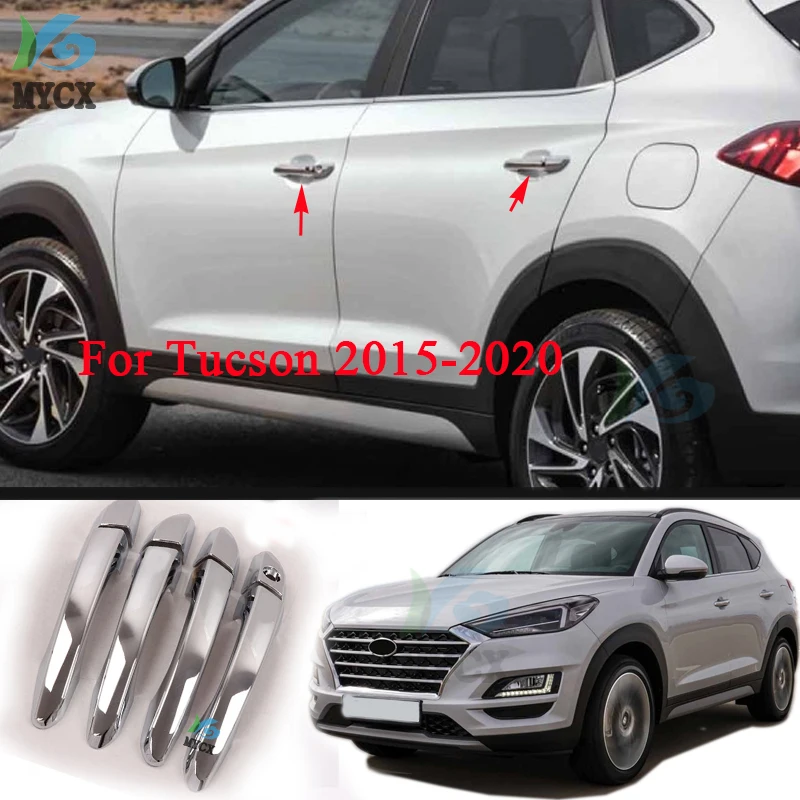 

Fit For Hyundai Tucson 2015 2016 2017 2018 2019 2020 Car Styling ABS Chrome Door Handle Covers Trim Decoration Door Handle Bowl