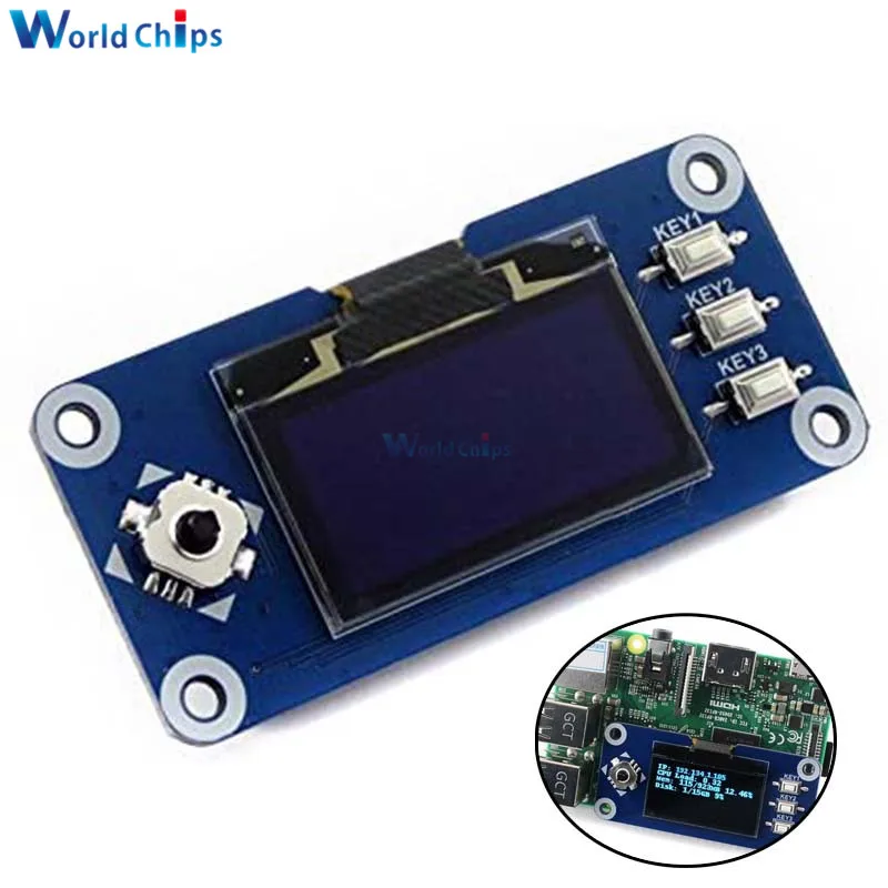 

1.3inch OLED HAT Display 128x64 Pixels SPI/I2C Interface Embedded Controller Direct-pluggable for Raspberry Pi 2B/3B/3B+/Zero W