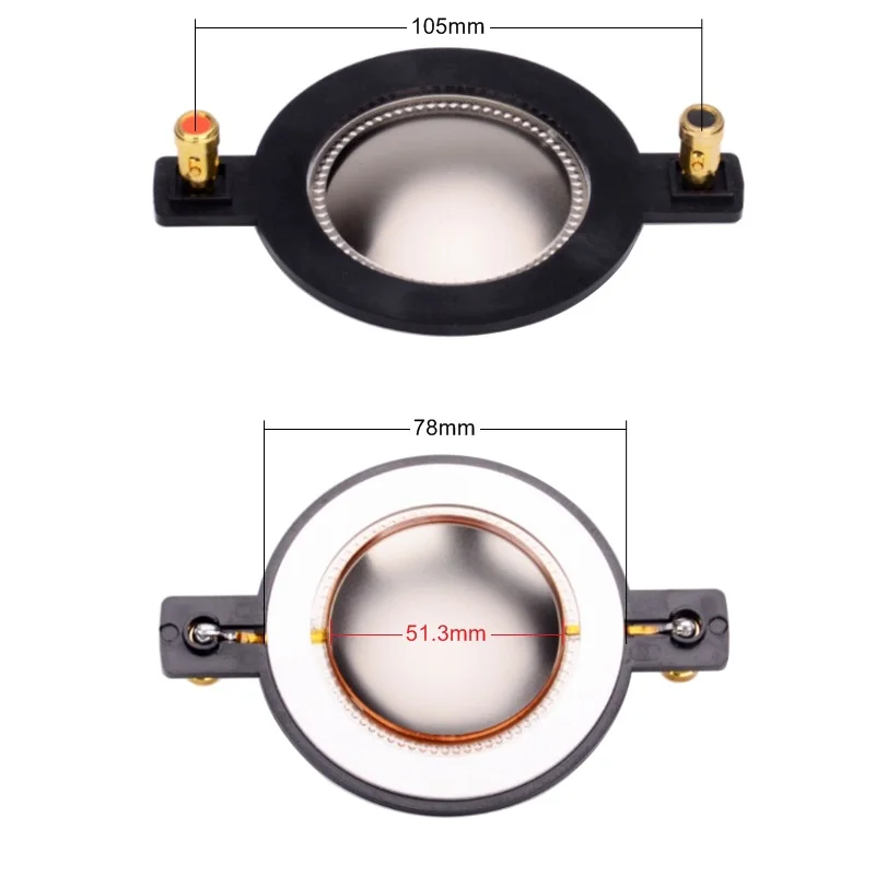1PC ทวีตเตอร์ลําโพงเสียง 51.3 มม.ชุดซ่อมไดอะแฟรมโดมไทเทเนียมสําหรับโฮมเธียเตอร์ TREBLE Horn การบีบอัดเสียงลําโพง