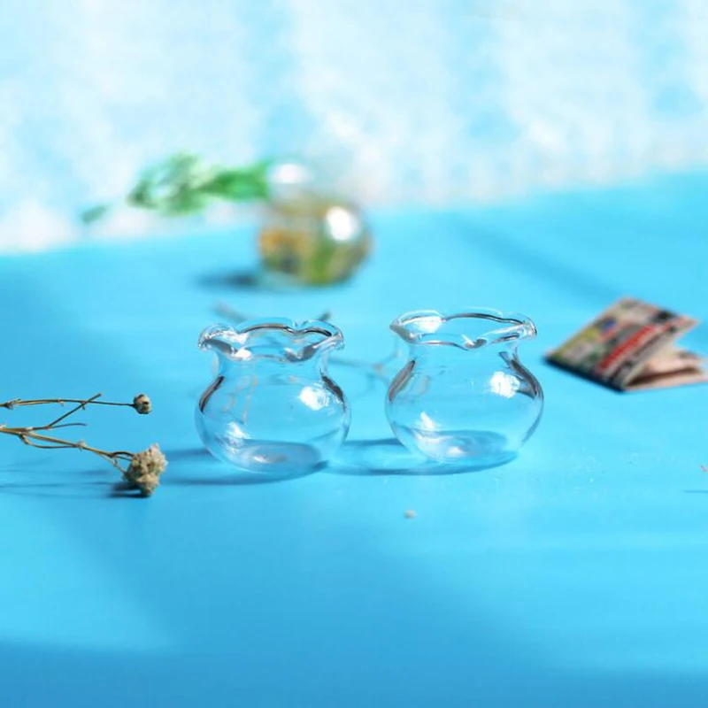 1PC Dollhouse Miniature Empty Glass Fish Tank Bowl Aquarium Doll House Home Ornament Decoration Cheap Wholesale