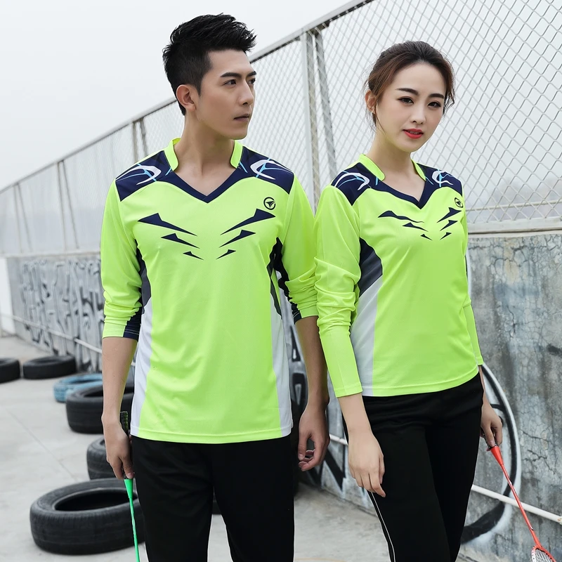 Long sleeve Badminton shirt Sportswear Tennis shirt Women/Men sports Table tennis clothes breathable exercise running shirts