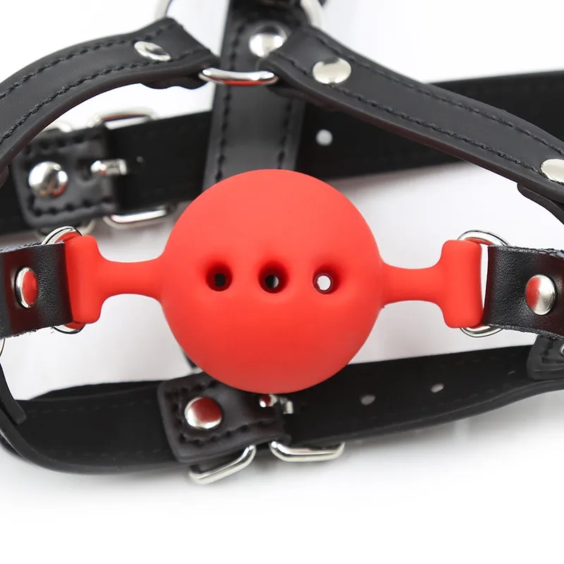 Slave Horse Harness Silicone Ball Gag BDSM Bondage Restraints Oral Fixation Open Mouth Gags Nose Hook Strap Fetish Sexy Cosplay