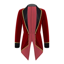 Kids Girls Circus Ringmaster Costume Lapel Collar Long Sleeve Blazers Jacket Coat Christmas Halloween Carnival Cosplay Tuxedo