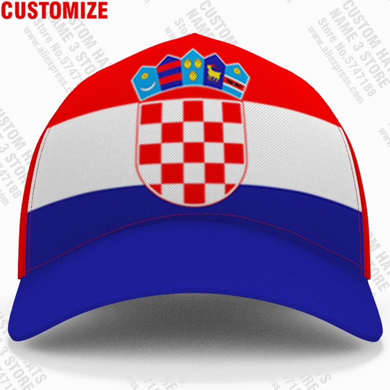 Croatia Baseball Cap Free Custom Name Number Team Logo Hr Hat Hrv Country Travel Croatian Nation Hrvatska Republic Flag Headgear