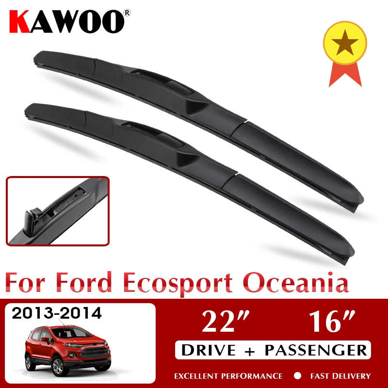 

KAWOO Wiper Car Wiper Blades For Ford Ecosport Oceania 2013-2014 Windshield Windscreen Front Window Accessories 22"+16" LHD RHD