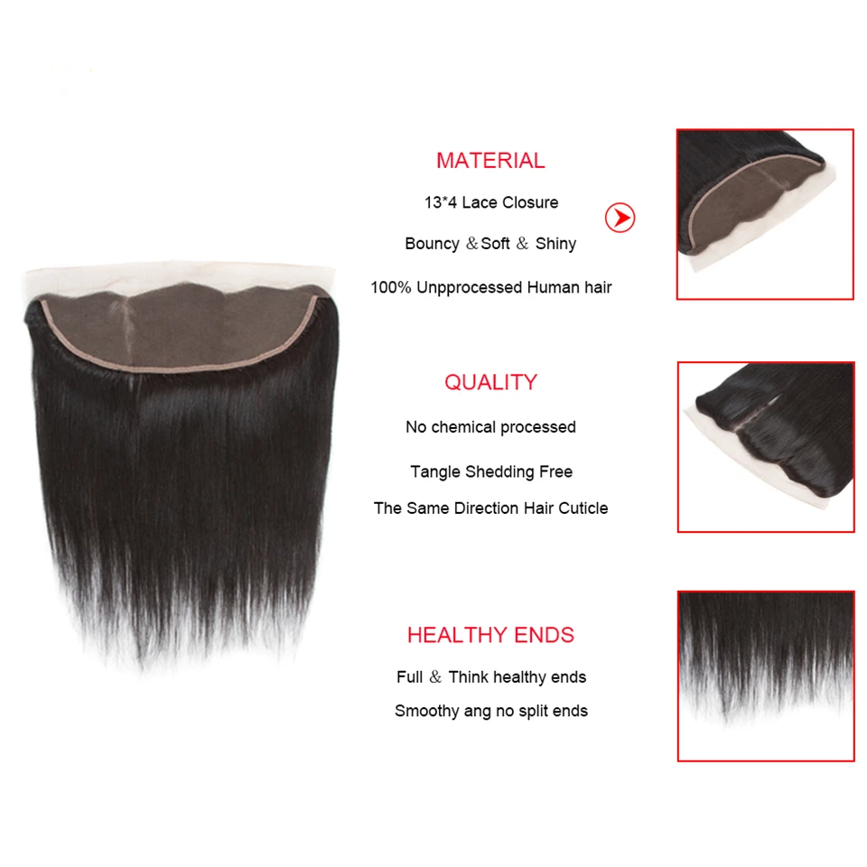 Miss Rola 13x4 Lace Frontal Closure Brasilianisches Remy-Echthaar von Ohr zu Ohr, glattes Haar, Ombre-Farbe mit Babyhaar – Detail 12