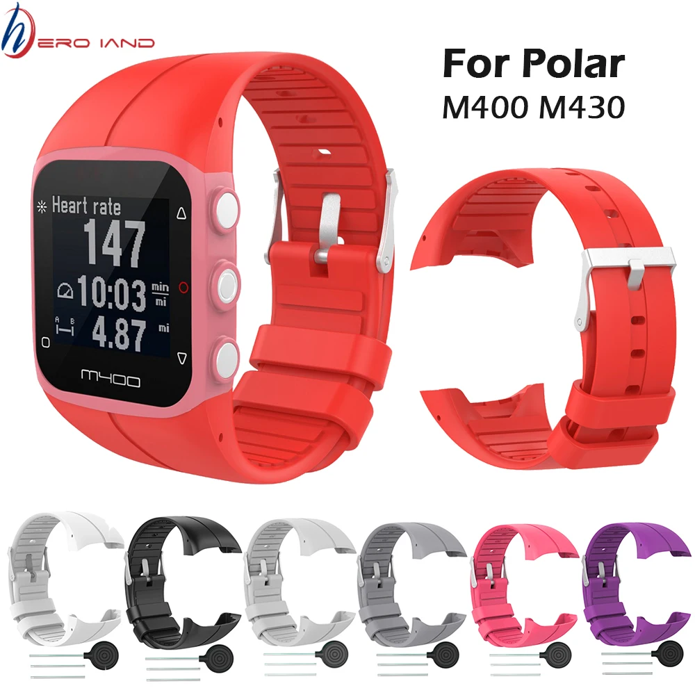 Silicone Colorful Replace Watch Strap For Polar M400 M430 GPS Running Smart Watch Replace Wrist Band For Polar M400 Replacement