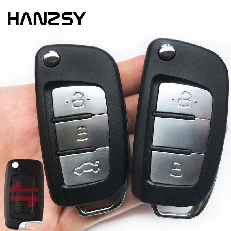 2/3 Knoppen Auto Flip Key Case Voor Geely Emgrand 7 EC7 EC715 EC718 Emgrand7 EC7-RV EC715 EC718-RV Gewijzigd Afstandsbediening Sleutel fob Shell