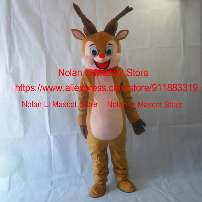 EVA Helmet Reindeer Mascot Costume Rudolph Milu Deer Cartoon Suit Masquerade Cosplay Birthday Party Holiday Celebration 1001